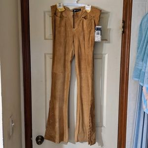 New! J.Lo suede low rise tan pants! Size 9!